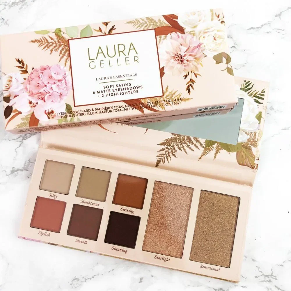 NIB Laura Geller Laura's Essentials Soft Satins Eyeshadow & Highlighter Palette